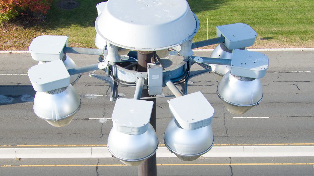 High Mast Light Poles (HMLP) drone inspection