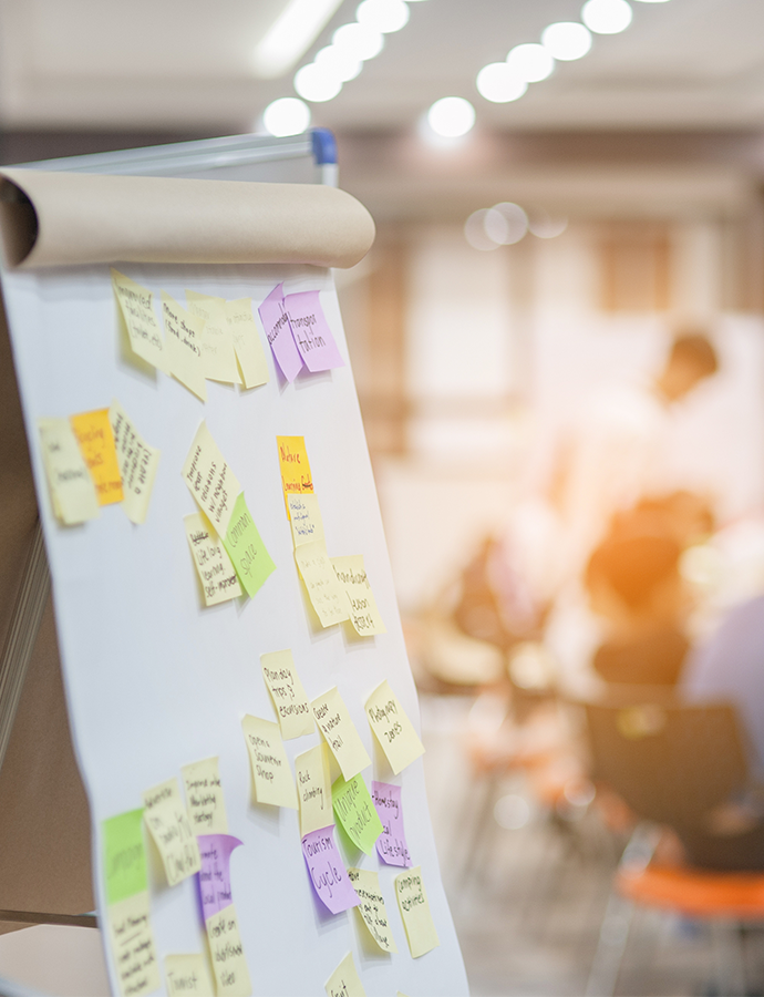 Board with multiple sticky notes